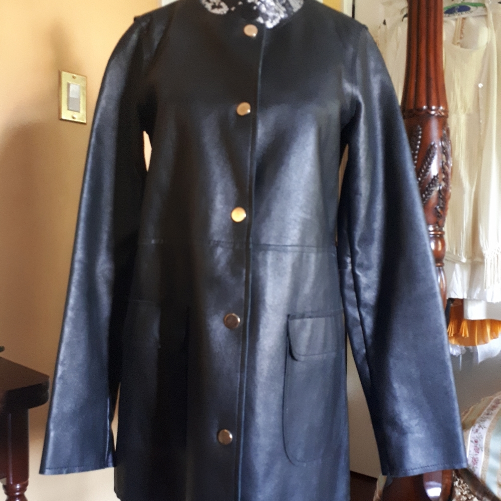 Montereggi black leather jacket - Picture 6 of 10